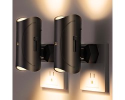 Socket Nachtlamp (Dubbele Set) - Wandmontage + Inductie + Schemering-automatisch - Wand Socket Lamp / Automatische Nachtlamp / Inductie Lamp / Schemerlamp - Ideaal voor Slaapkamer, Gang & Praktische Verlichting