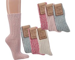Socks4Fun - Noors wollen sokken - frisse kleuren - 3 paar - maat 39/42