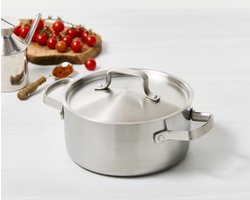 Soenil by ISENVI Kookpan met Deksel - 20 cm - Keramisch - RVS - Geschikt voor Inductie - PFAS, PTFE en PFOA Vrij