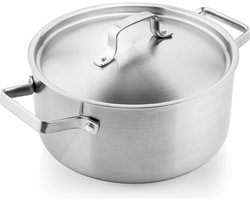 Soenil by ISENVI Kookpan met Deksel - 24 cm - Keramisch - RVS - Geschikt voor Inductie - PFAS, PTFE Vrij