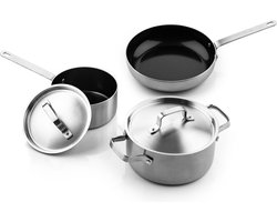 Soenil by ISENVI Pannenset Inductie - Keramisch - 11 Delig - RVS - PFAS, PTFE Vrij - Alle warmtebronnen