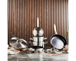 Soenil by ISENVI Pannenset Inductie - Keramisch - 17 Delig - RVS - PFAS, PTFE Vrij - Alle warmtebronnen