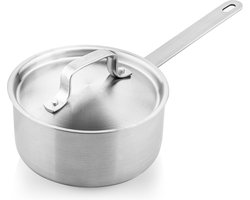 Soenil by ISENVI Steelpan met Deksel - 16 cm - Keramisch - RVS - Sauspan - Geschikt voor Inductie - PFAS, PTFE en PFOA Vrij