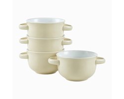 Soepkom en Crème Brûléeschaaltje - Multifunctioneel - 1 stuk - Beige - Keramiek
