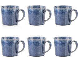 Soepkommen Met Oor - 400 ML - 6 stuks - Kommen Met Oor - Ontbijtkommen - Schaaltjes - Blauw - Keramiek