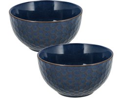 Soepkommen Ø14 cm - Set van 2 Aardewerk Kommen - Serviesset Zonder Oor – Gebruikt als Schalen en Fruitschaal – Ramen Kom Set