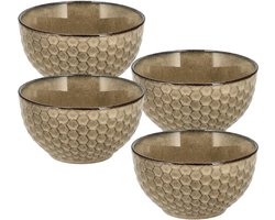 Soepkommen Set van 4 – Aardewerk Ramen Kommen Zonder Oor – Schalen en Kommen voor Soep, Noodles, Salade, Ontbijt en Fruitschaal – Ø14 cm – Vaatwasser Veilig
