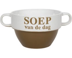 Soepkommen - Soep van de dag - keramiek - D12 x H8 cm - Cappuccino bruin - Stapelbaar