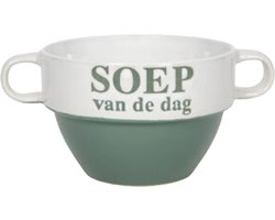 Soepkommen - Soep van de dag - keramiek - D12 x H8 cm - groen - Stapelbaar