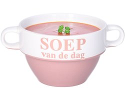 Soepkommen - Soep van de dag - keramiek - D12 x H8 cm - oud roze - Stapelbaar