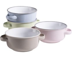Soeptassen met oor - Soepkommen met oor - Soepmok - Soepbeker - Servies - Keukengerei - Soepkom keramiek - Soepkommen set - Wonen - Eetkamer - Tafelen