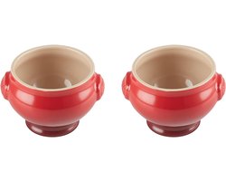Soepterrine, set van 2, kersenrood