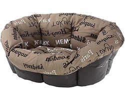 SOFA 2 KUSSEN voor honden- en kattenmand - Gewatteerde hoes - Zacht katoen wasbaar - Verstelbaar met elastisch koord - 52 x 39 H 21 cm - Bruin XS - Ferplast 82030999