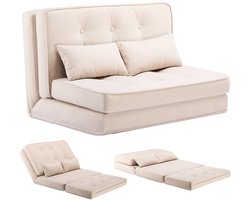 Sofa Bed – Slaapbank – Bedbank – Verstelbare Bank – Compacte Bank – 6 Verstelbare Rugleuning – Ademend Linnen Stof