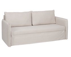 Sofa Beige Polyester Linnen 210 x 93 x 95 cm