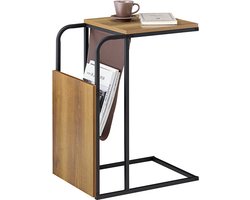 Sofa Bijzettafel - Dubbele bladen - Lichtgewicht en draagbaar - Leren zak - PB(E1) - 36 cm x 65 cm x 50 cm.