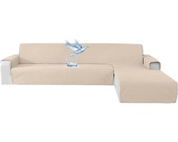 Sofa Cover - Hoekbank - 100% Waterproof - 3 Zitplaatsen - L-vormig - Links/Rechts Omkeerbaar - Antislip - Beige - Hoekbank Bescherming
