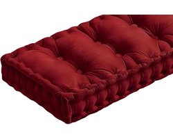 Sofa Cushion Indoor/Outdoor Furniture Soft Velvet Chair Cushions 1/2/3 Seater Square Rectangular Garden Thick Seat Cushions Chair Cushions Loveseat Chair Cushion(Burgundy,50x50x10cm)
