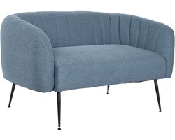 Sofa DKD Home Decor Blauw Zwart Schuim Hout Metaal Fluweel Scandi 129 x 75 x 73 cm