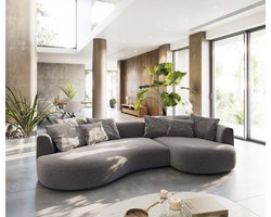 Sofa Edina Bouclé zilvergrijs 330x170 cm
