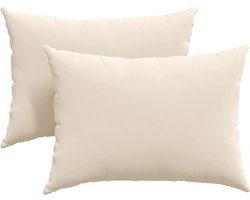 Sofa Kussens 2 st | Tuinkussen Beige 70 x 50 cm Stof