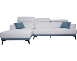 Sofa MCW-G44, hoekbank L-vorm 3-zits, ligvlak Nosagvering pocketvering kern verstelbaar 277cm ~ links, lichtgrijs