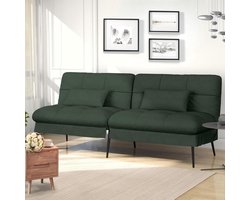 Sofa slaapbank met slaapfunctie, futon klapbank, bedbank, hoekbank, logeerbed, 3-zitsbank, met verstelbare rugleuning van stof, groente