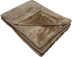 SoFaaS FluFF Plaid – Stone – 200×240 cm – XL Luxe Fleece Deken – Faux Rabbit Fur – Super Zacht en Warm – Voor Bank en Bed