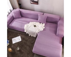 Sofahoes L-vormig - Bankhoes Hoekbank - Meubels Beschermen - Antislip - Universeel - Paars