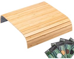 sofatdienblad voor de armleuning, antislip, flexibele sofatafel, duurzame salontafel met een elegant design, natuurlijke kleur, past bij elk interieur - bankdienblad