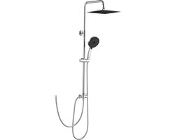Sofetiy Max Douchesysteem met omstelling voor wandmontage - Regendouche Ø 25.5 cm - Handdouche met 5 Functions - Waterbesparend - Chroom