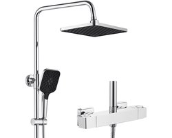 Sofetiy Max Regendouche RVS - Ø 30 cm - Handdouche Met 3 standen - Waterbesparend - Inclusief thermostaatkraan - Chroom