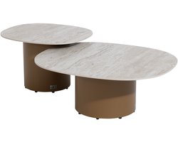Sofie lounge tuintafels set van 2 keramisch blad amber 4 Seasons Outdoor