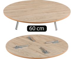 Sofra ronde grond houten tafel met inklapbare poten Ø60cm