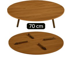 Sofra ronde grond houten tafel met inklapbare poten Ø70cm - bruin