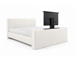 Soft Bedden Boxspring TV-Lift Sofia Élite – 1-Persoons – 120x200 cm – Wit lederlook