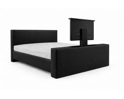 Soft Bedden Boxspring TV-Lift Sofia Élite – 2-Persoons – 180x200 cm – Gitzwart lederlook