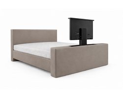 Soft Bedden Boxspring TV-Lift Sofia Élite – 2-Persoons – 200x220 cm – Taupe lederlook