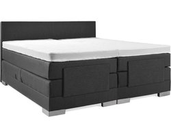 Soft bedden Elektrische Boxspring - 120x200 - Incl. Glad hoofdbord - Antraciet met plint
