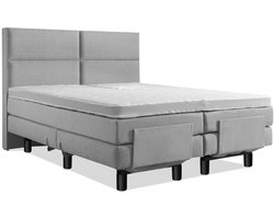 Soft Bedden Elektrische Boxspring - Incl. 4-Vaks Hoofdbord - 2-Persoons - 140x200 cm - Grijs - Zonder Plint