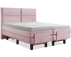 Soft Bedden Elektrische Boxspring - Incl. 4-Vaks Hoofdbord - 2-Persoons - 180x200 cm - Oudroze - Zonder Plint