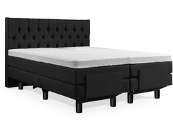 Soft Bedden Elektrische Boxspring - Incl. Gecapitonneerd Hoofdbord - 2-Persoons - 180x200 cm - Zwart - Zonder Plint