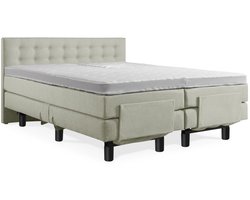 Soft Bedden Elektrische Boxspring - Incl. Geknoopt Hoofdbord - 1-Persoons - 120x200 cm - Groen - Zonder Plint