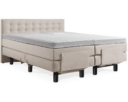 Soft Bedden Elektrische Boxspring - Incl. Geknoopt Hoofdbord - 2-Persoons - 180x200 cm - Beige - Zonder Plint