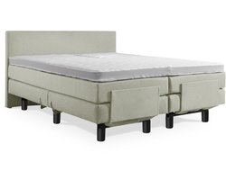 Soft Bedden Elektrische Boxspring - Incl. Glad Hoofdbord - 2-Persoons - 140x190 cm - Groen - Zonder Plint