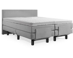 Soft Bedden Elektrische Boxspring - Incl. Glad Hoofdbord - 2-Persoons - 180x200 cm - Grijs - Zonder Plint