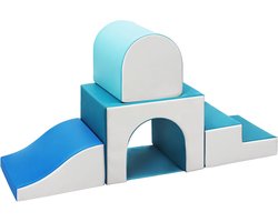 Soft Play Sets Indoor - Set van 4 Schuimrubberen Klimblokken voor Kinderen - PU-leer Zachte Klimspeelgoed Speelset voor Kleine Kinderen Montessori-speelgoed Grove motoriek Elliptische Boog