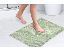 Soft Touch antislip badkamertapijt in saliegroen - douchemat 40 x 60 cm