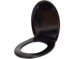Softclose Zwarte Toiletbril - 45 x 38 cm