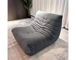 SoftEva Togo Vloerstoel 1-zits Fauteuil – Ribfluweel – grijs – 80 × 100 × 72 cm – Ergonomisch & Montagevrij
